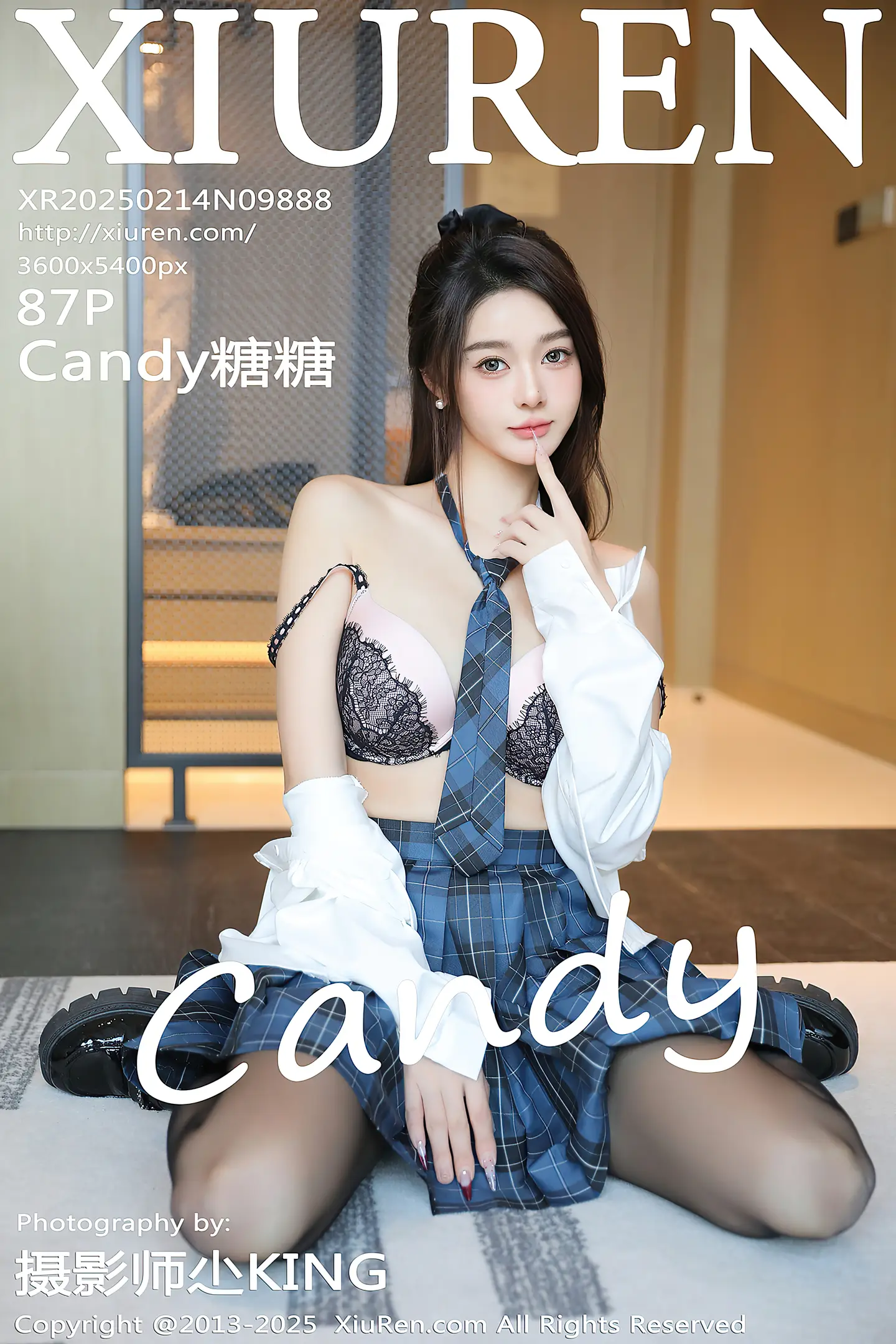 [XiuRen秀人网]No.9888_模特Candy糖糖性感JK制服配超薄黑丝秀丰腴身材完美诱惑写真87P-秀人网 - XiuRen.Xyz